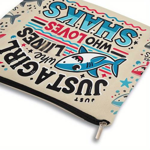 cosmetic bag 1pc sharks makeup bag clutch toiletry bag pen case gift bag for mothers daughters teachers essential for graduation and holidays