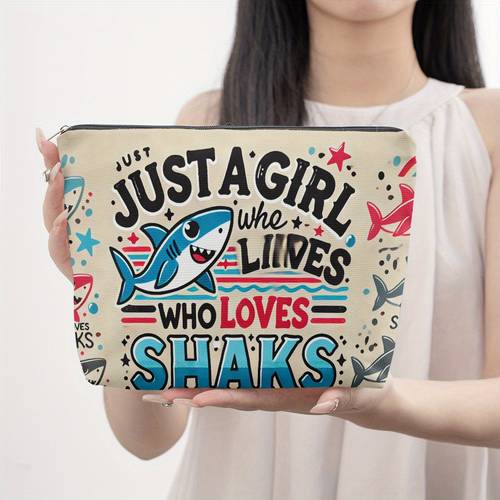 item picture cosmetic bag 1pc sharks makeup bag clutch toiletry bag pen case gift bag for mothers daughters teachers essential for graduation and holidays