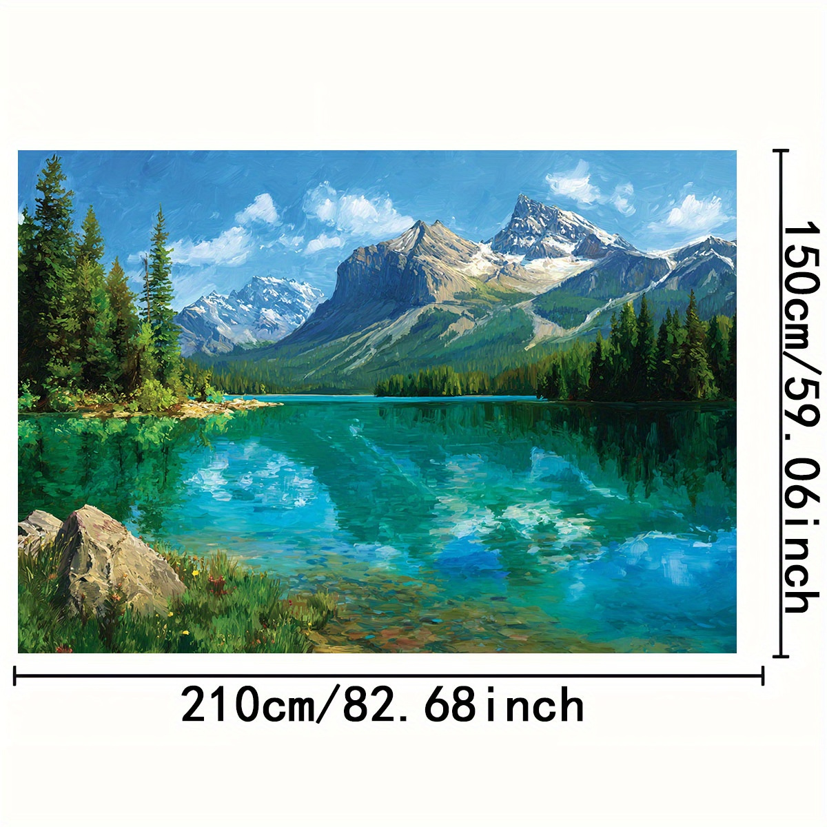 carta da   autoadesiva   2d piatta, 1  , sfondo   per   fotografici -   innevata, lago, foresta con   blu e alberi, texture   alluso, nessuna elettricità necessaria, per decorazione, sfondo, natale, capodanno, per  , 2d piatta