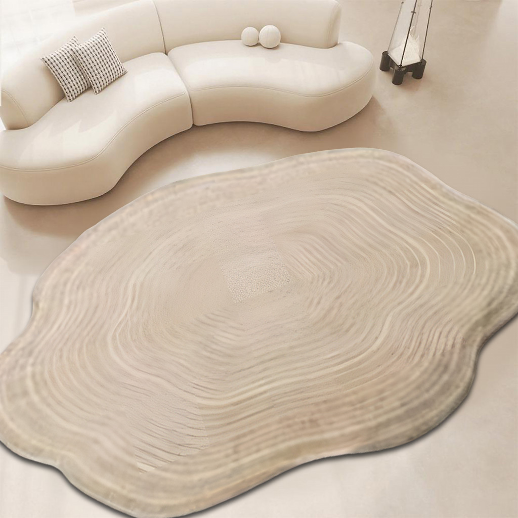 TEMU 1pc High-end Light Luxury Minimalist Style Irregular Carpet Mat, Home Decor Carpet, Bedroom Decoration, Soft Non-slip Rug, Bathroom Mat, Home