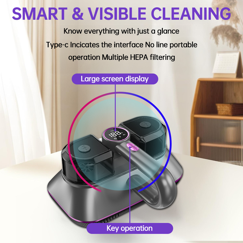 50000PA Portable Handheld Bed Vacuum Cleaner,   Dual-Use Cordless Stick with Strong   and   - HEAP Filter is Replace/Wash | Battery Operated for Easy Deep Cleansing of Pet Hair on Sofa, Carpet, Powerful Vacuum Cleaner, Vacuum Cleaner for Car, Heavy Duty Vacuum Cleaner, Cordless Vacuum Cleaner, Car Cleaning, Sofa Cleaning,  , Durable Construction, Home Cleaning, Car Owners