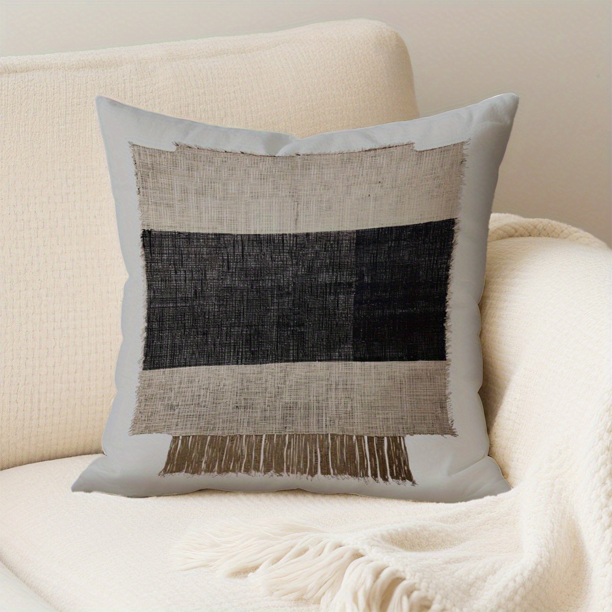 1pc, beige abstract   neutral japanese beige abstract pillow cover, short plush, single-sided print, pillowcase only (no insert), 45.72x45.72 cm, perfect gift for birthdays, valentine s day, christmas, wedding anniversary, halloween, thanksgiving, new year,   decor, suitable for vacation homes, car decoration, bedroom cushion cover,     cushion, lead cushion, check cushion double sided, elegant cushion cover, cushion cover, cushion cover for living room, pillow 0