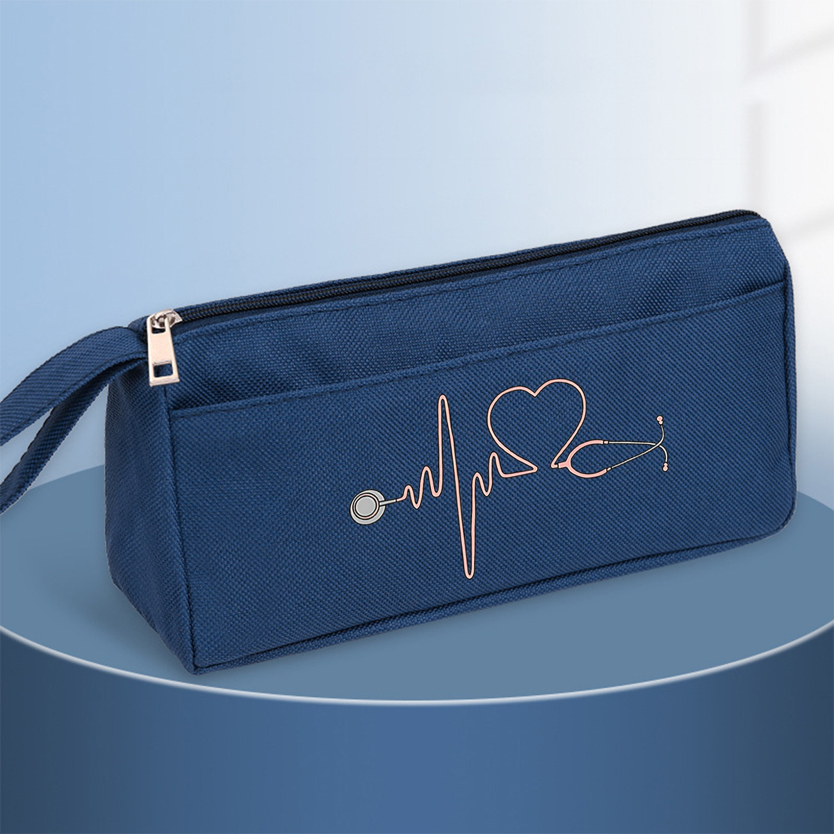 TEMU 1 étui à crayons rose grande capacité avec motif de de cœur pour stéthoscope - Boîte à papeterie créative, idéale comme cadeau