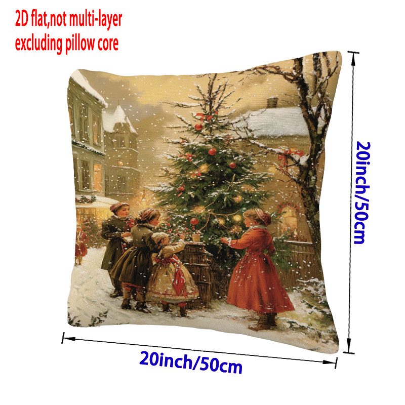 TEMU 2d Flat - Two-dimensional Flat Printing, 1pc Of Double-sided Pillowcase, Christmas The . Ideal For Sofas, Office Use, And Suitable For