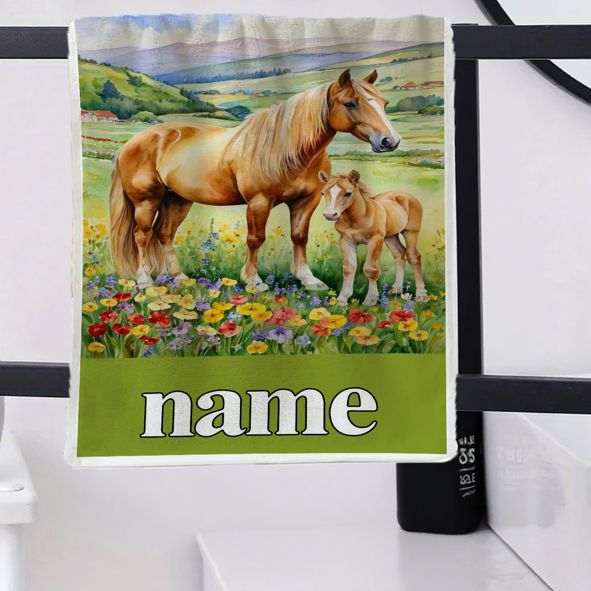 TEMU 1pc Watercolor Style Travel Essential Towel | Customizable Cartoon Towel, Striped Design, Super Absorbent & Quick-dry, Ideal For Valentine's,