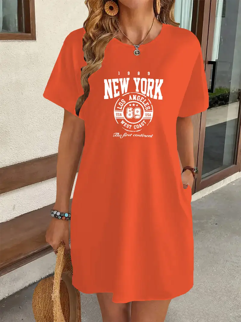 orange graphic t shirt dress 70's Retro Groovy, Disco Party, Mid Mod,Circle, Atomic Starburst Women's T-Shirt Dress In, Orange, Brown, Aqua, Mustard Yellow, Burnt Orange XS