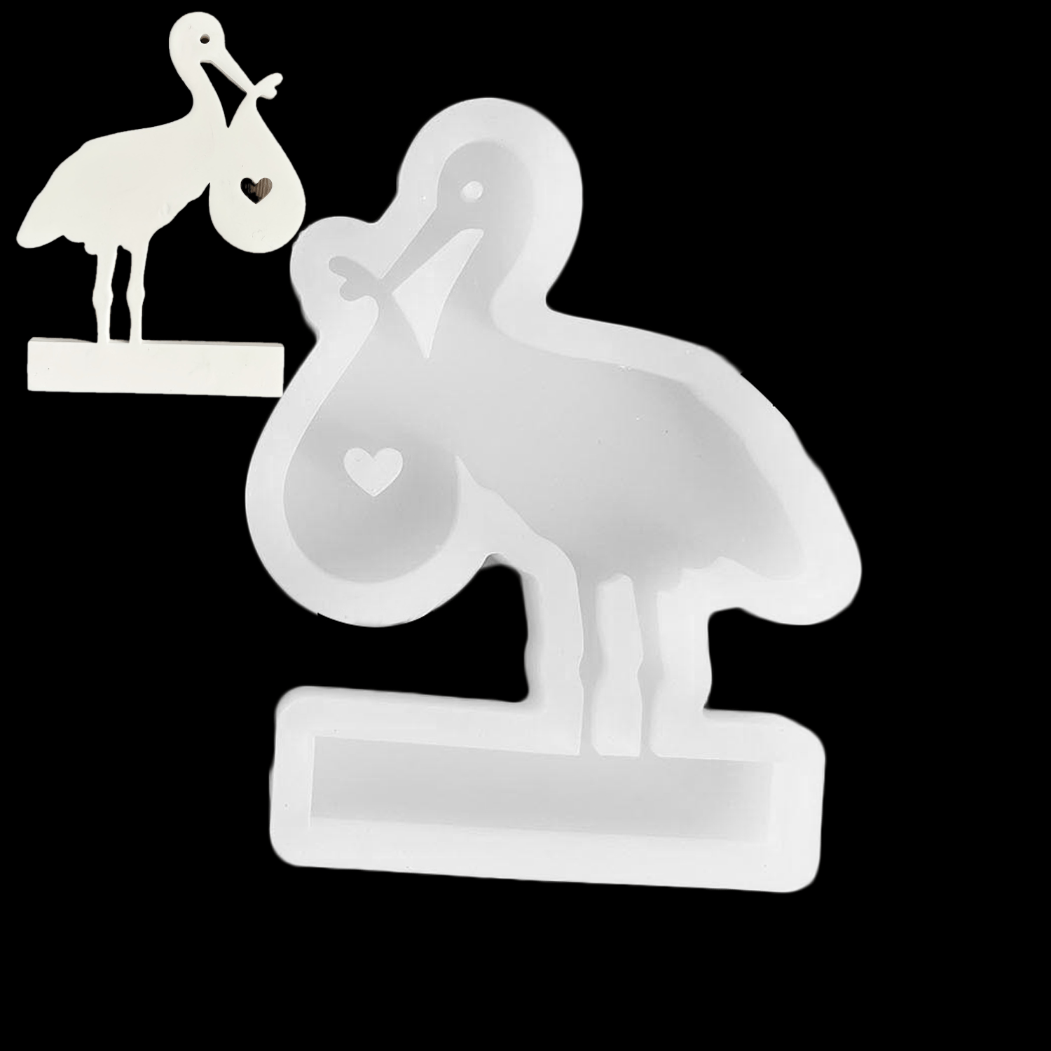 E-shop 1 Stück Storch Teelicht Halter Form, Storch Kerzenform, Silikonform für Teelicht Halter Basteln Wachs Weihnachtsdeko