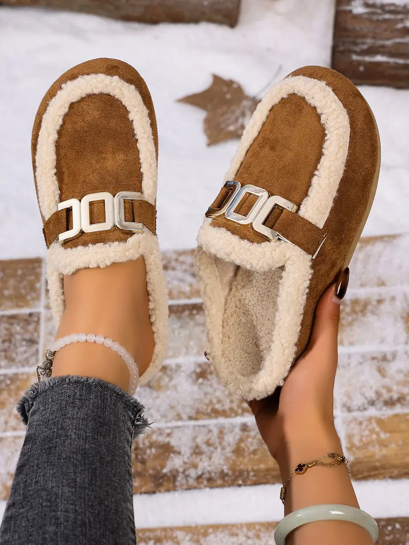 womens plush slip on slippers soft plush indoor house shoes with arch support cushioned insole faux fur lining pvc sole cozy winter slippers for or casual wear plus size in black white slip resistant comfortable lounge footwear adjustable slippers for women womens slippers with arch support cute home slippers house slippers close tow soft slippers for women eva Product details 11