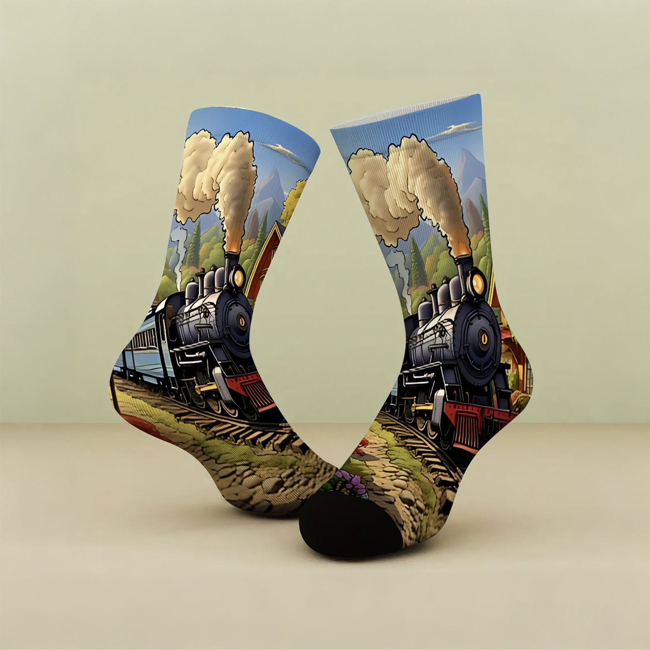 TEMU 1 Pair Printed Socks Pattern Unisex Matching Couple Socks