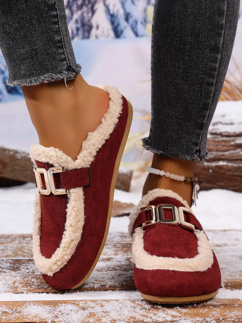 womens plush slip on slippers soft plush indoor house shoes with arch support cushioned insole faux fur lining pvc sole cozy winter slippers for or casual wear plus size in black white slip resistant comfortable lounge footwear adjustable slippers for women womens slippers with arch support cute home slippers house slippers close tow soft slippers for women eva Product details 15