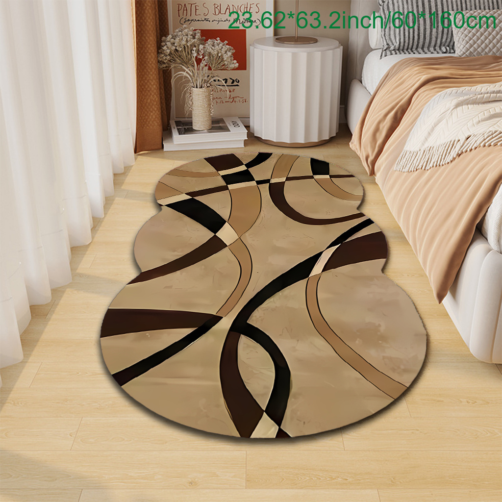 TEMU 1pc Velvet Carpet, Modern Abstract Style Rug, Durable And Comfortable Carpet, Non-slip And Machine Washable, Suitable For Indoor/room, Spring,