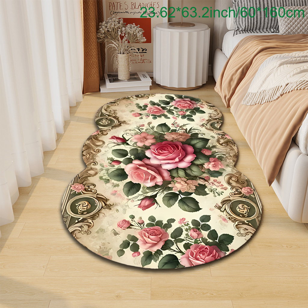 TEMU 1pc Of Velvet Carpet, European Vintage , Durable And Comfortable, Non-slip And Machine Washable, Suitable For Indoor/room Use, For All : Spring,