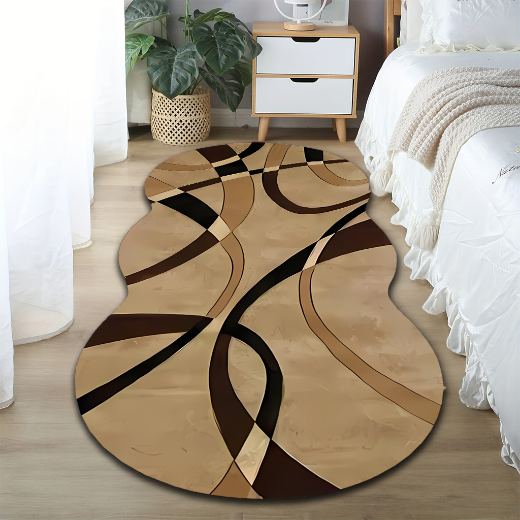 TEMU 1pc Velvet Carpet, Modern Abstract Style Rug, Durable And Comfortable Carpet, Non-slip And Machine Washable, Suitable For Indoor/room, Spring,
