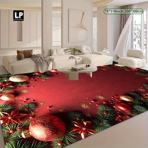 850g velvet carpet holiday decorative style christmas element pattern rug machine washable and non slip thickened wear resistant and ultra soft suitable for living room carpet bedroom carpet office carpet home decor