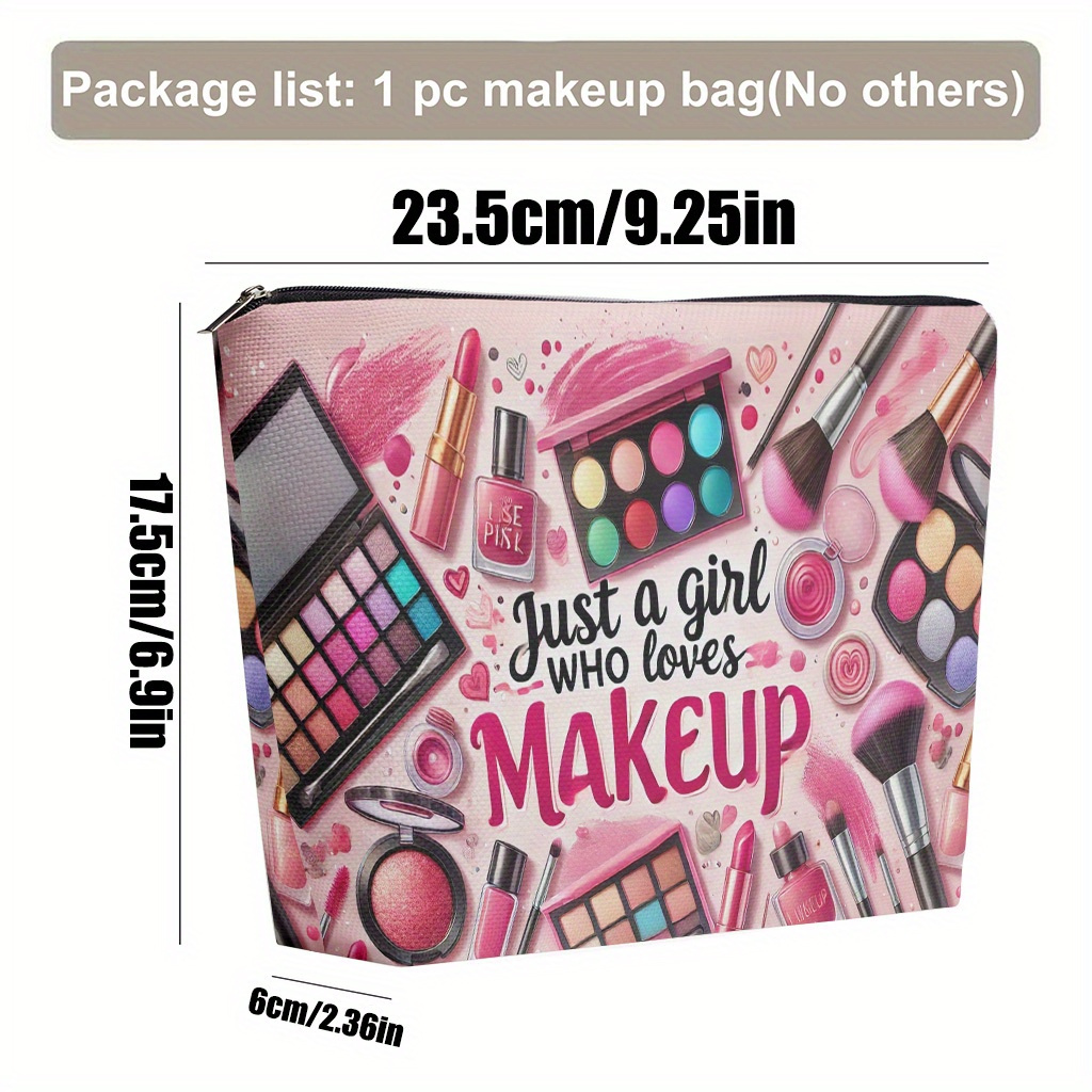 TEMU Makeup Bag 1pc, Cosmetic Bag, Foldable & Portable Toiletry Bag Use For , Zipper Closure, Travel Storage/daily, Gift For , Christmas, Birthdays,