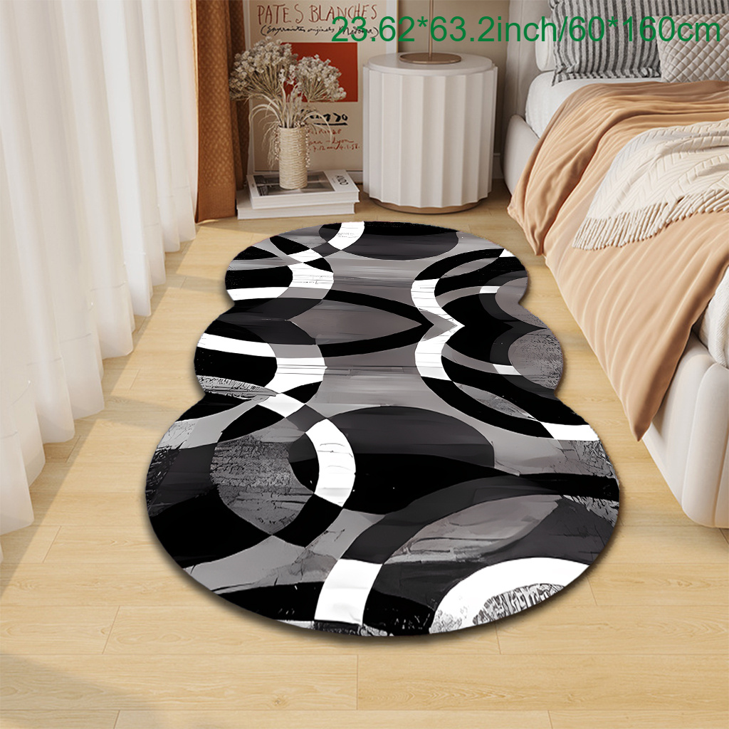 TEMU 1pc Modern Abstract Lightweight Comfortable Anti-slip Machine-washable Mat, Suitable For Indoor/room Use , Summer, Fall, Winter, Halloween &