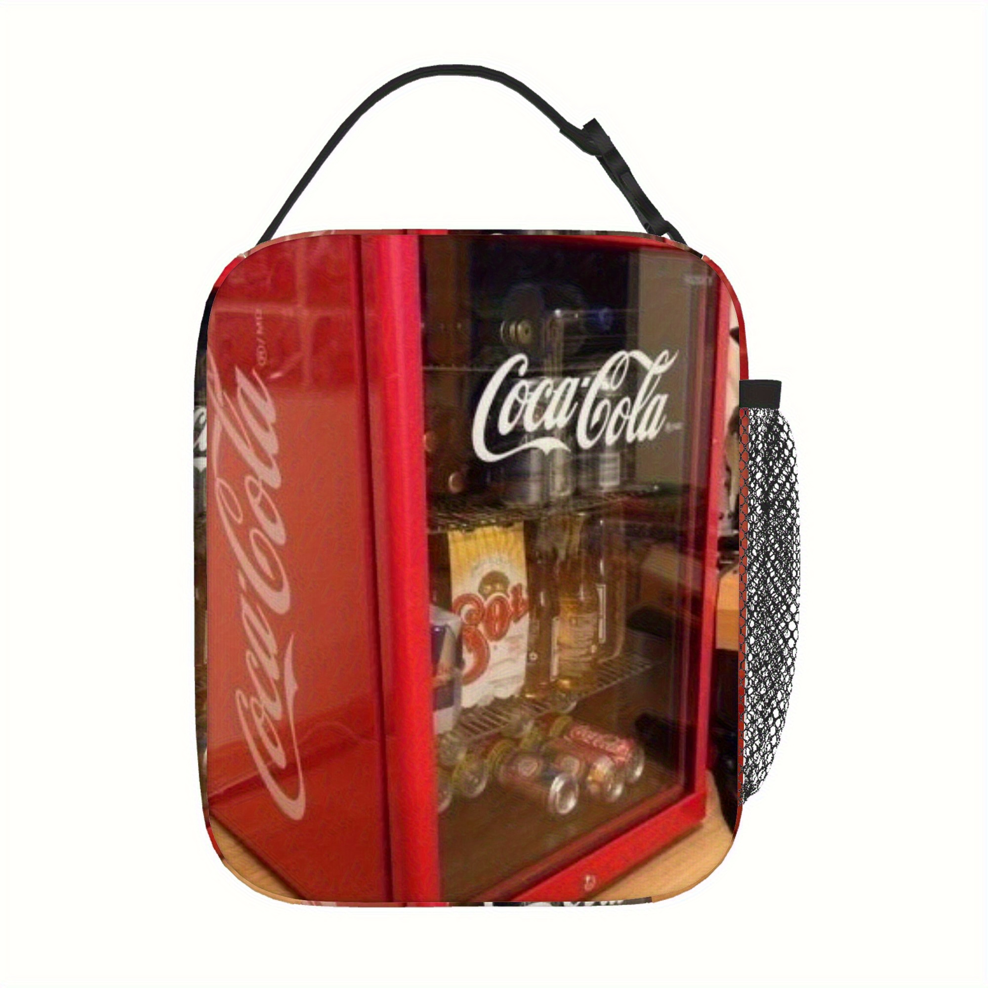 1pc  -  Mini Fridge with Iconic   -  -Fridge with Thermal Insulation, Portable & Energy-  Cooling System for Home, Office, Parties -   Retro Design with  -  Branding, Non-Food Contact, Ideal for Small Spaces &  -  Fans (No Food Storage) - Reusable Thermal Insulation Bag, Mini Fridge with  -  Logo & Branding, Suitable Use