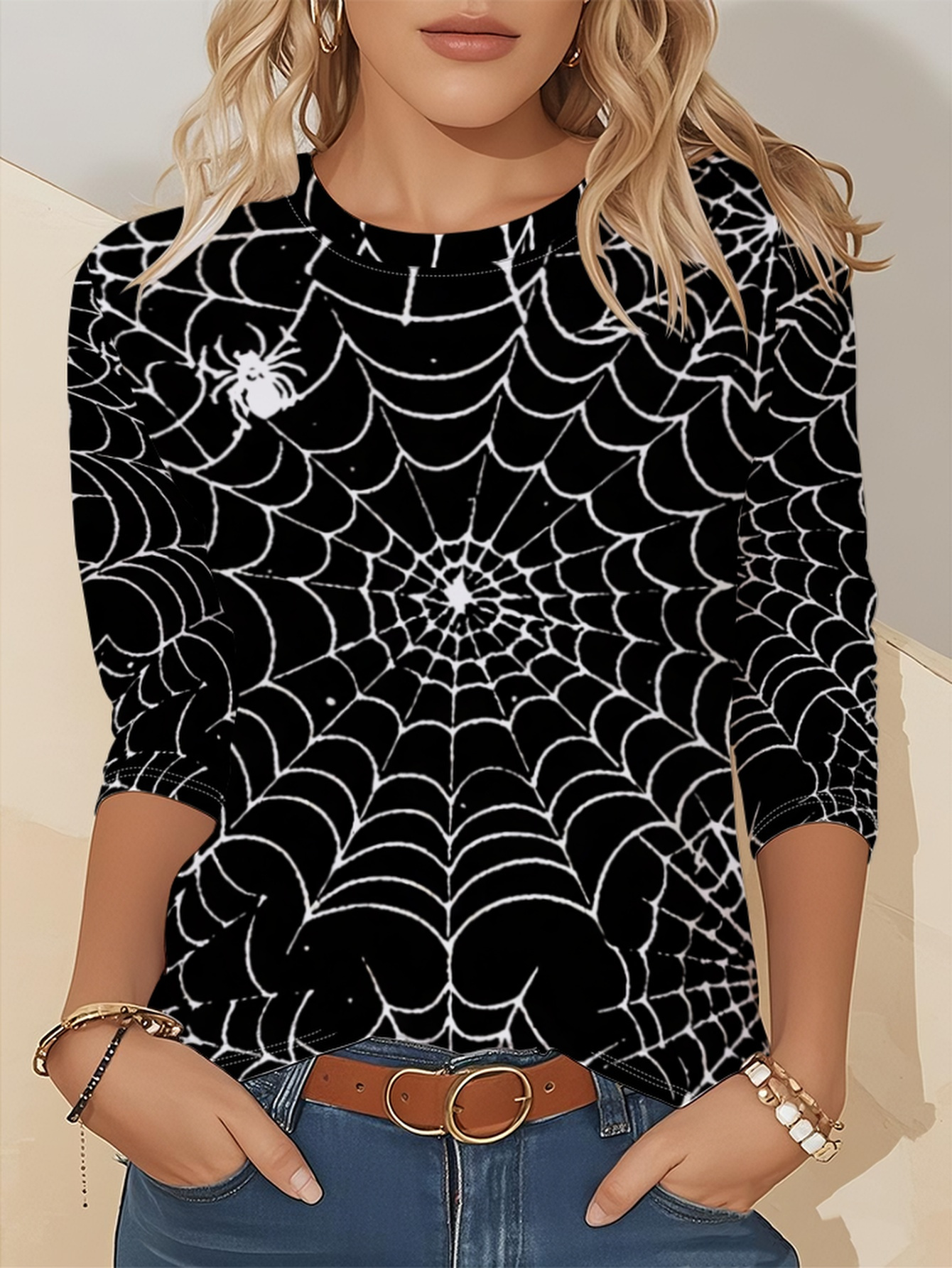 spider web shirt sold on Temu United States