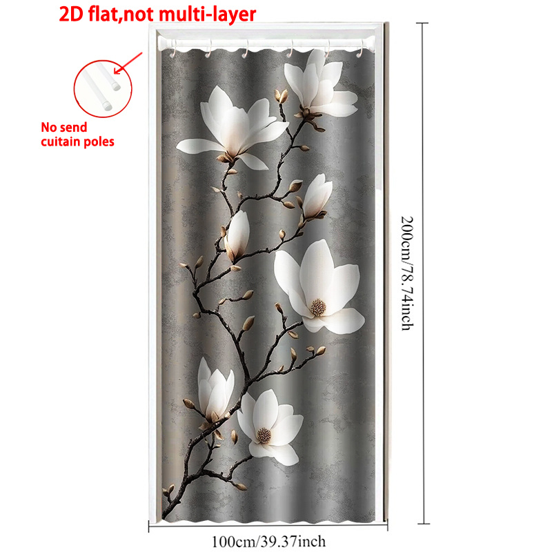 TEMU Elegant Door Curtains Suitable For Living Room, Bedroom, Kitchen - Semi-sheer Privacy Window Panels With Hooks, Beige & Gray Modern Panels,