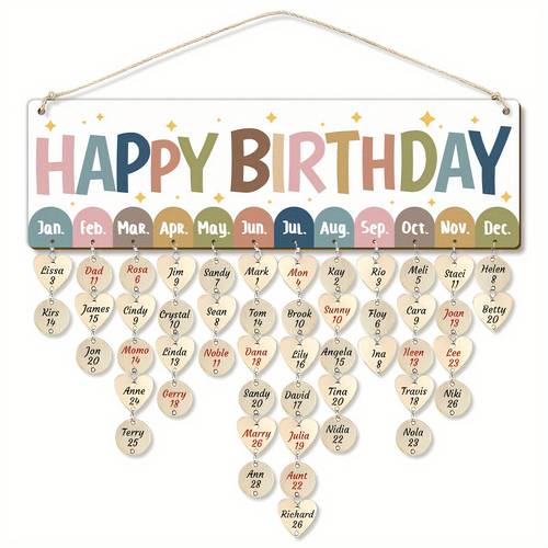 happy birthday thanksgiving wooden reminder calendar board 15x4 inspirational birthday anniversary board birth celebration hanging plaque suitable for classroom room decoration
