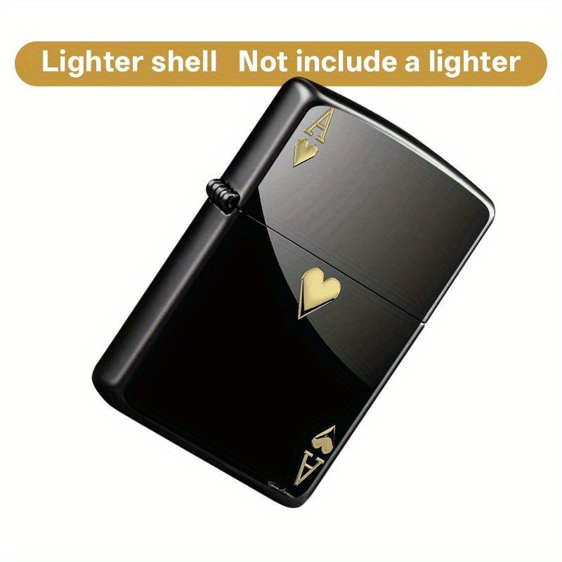 2D HD Printed Black &   Design Metal Lighter Shell - Durable Scratch-Resistant Protective Case for   Pens, Valentine S Day Gift for Him, Boyfriend, Husband (No Refill Included),   Accessory, Stylish Accessory, Scratchresistant  , Lighter For Men, Stove Lighter, Cigarette Lighter, Flame Lighter, Rechargeable Electric Lighter, Lighter For  