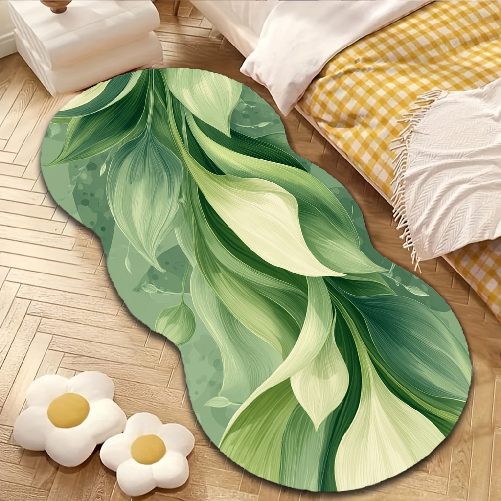 TEMU 1pc Plant Style Mat, Lightweight And Comfortable, Non-slip Machine Washable, Suitable For Indoor/room Use, Spring, Summer, Autumn, Winter,