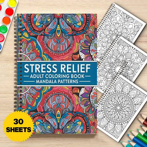 1pc spiral bound adult mandala coloring book with a5 size single sided printing intricate mandala patterns suitable for women men mindfulness coloring activity a5 mandala coloring books