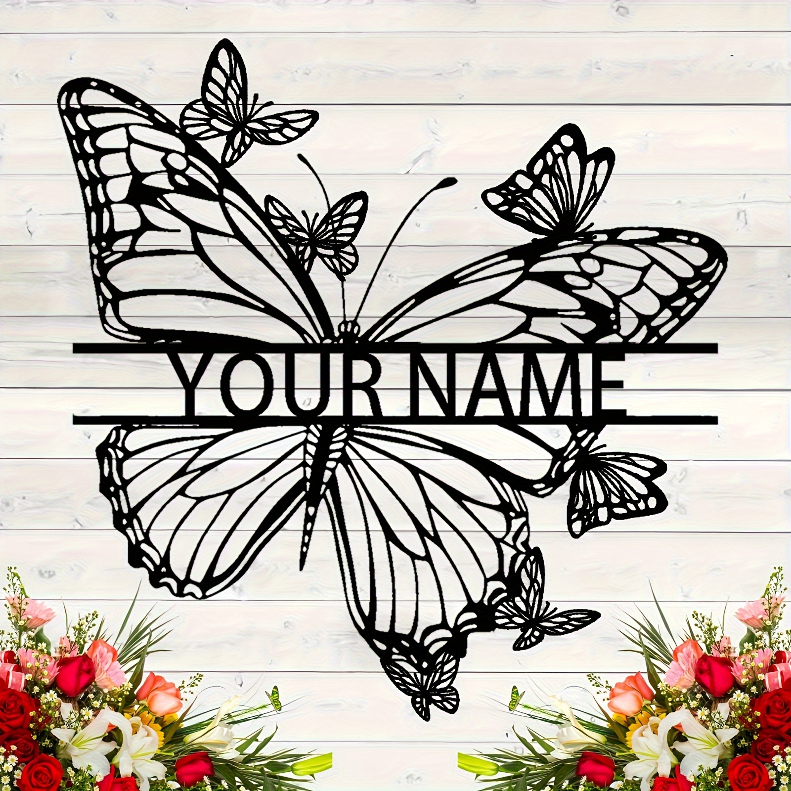 TEMU Personalized Metal Name Sign - Custom Names For Families Or Couples, Elegant Wall Decor For Indoor/outdoor Use - Perfect For Weddings,