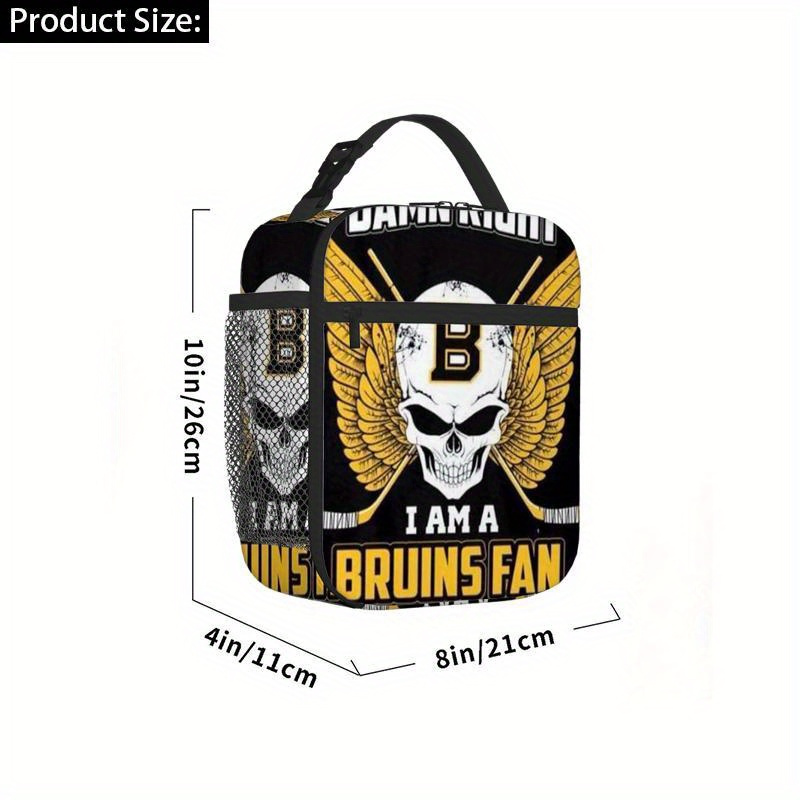 TEMU 1pc, un fan des Bruins, quel que soit le résultat. Un sac thermique imprimé, isolé, non destiné au contact alimentaire, idéal , les restaurants,