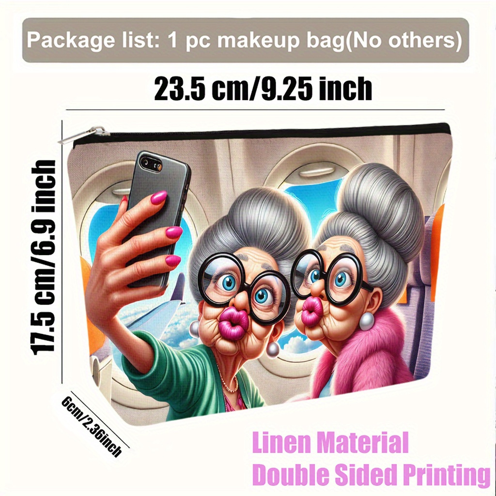 TEMU Una Neceser para Mujeres Mayores, Ideal para Selfies en Avión, Se Puede Utilizar Como Bolsa de Maquillaje, Clutch, Neceser de , Estuche para