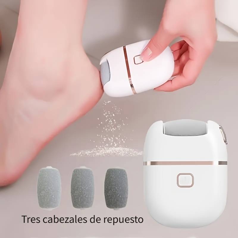 1 Lima Eléctrica Recargable para Pies, Tres Cabezales Reemplazables, Cabezal de Pulido Grueso Adecuado para Eliminar Calloses, Carga USB, Portátil y Fácil de Usar, Cuidado de los Pies, Adecuado para Mejorar el Problema de Sequedad y Grietas 0