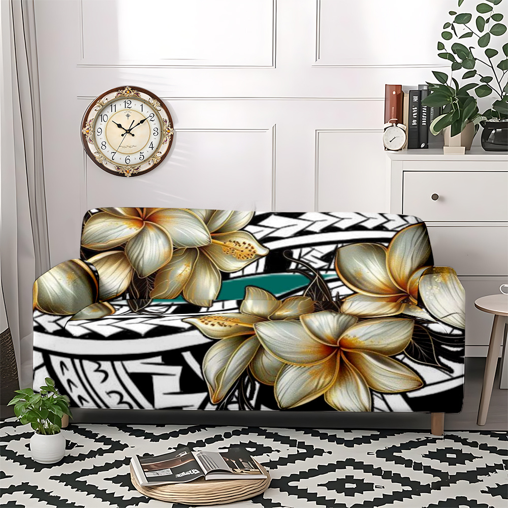 TEMU 1pc Decor! High-end Artistic Floral Sofa Covers, Sofa Hats, Furniture Protective Covers For Bedrooms And Living Rooms, Home Decoration Sofa