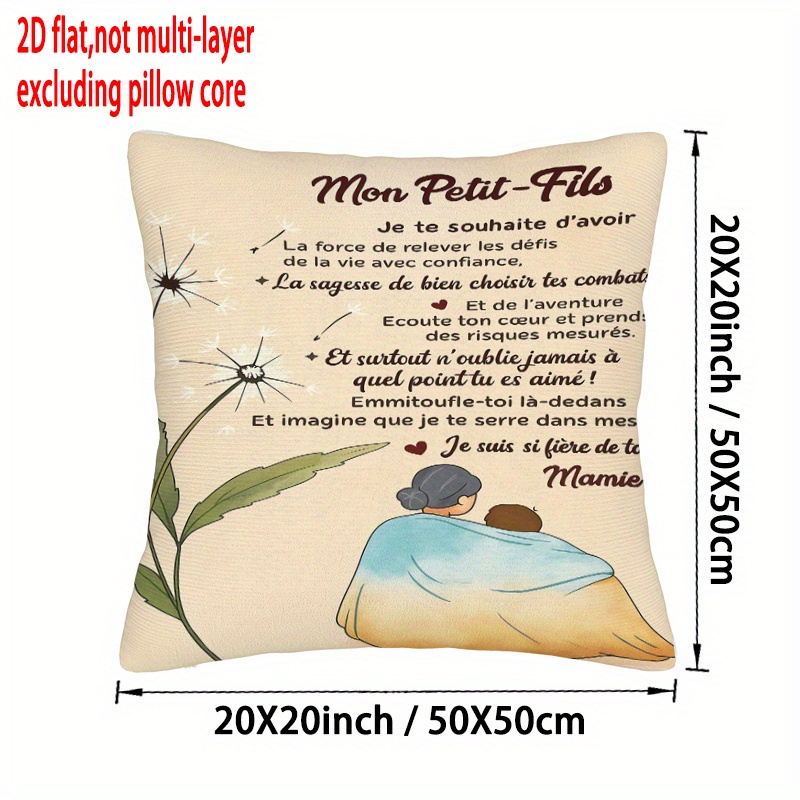 TEMU Housse de coussin imprimée en 2D, mettant en valeur entre -parents et -enfants. Faciles à entretenir, les taies d'oreiller disponibles dans les