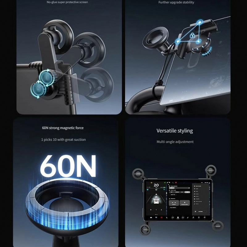   автомобільний тримач для телефону, регульовані багатокутне обертання та нахилкампліфіковано підходить до центральної панера приладів tesla   і y з магнійним елементом у комплекті 3