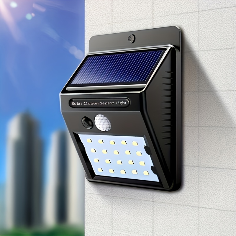Luz LED de inundación con sensor de movimiento enchufable de 20 W, lámpara  de inducción PIR, encendido y apagado automático para exteriores, luz de