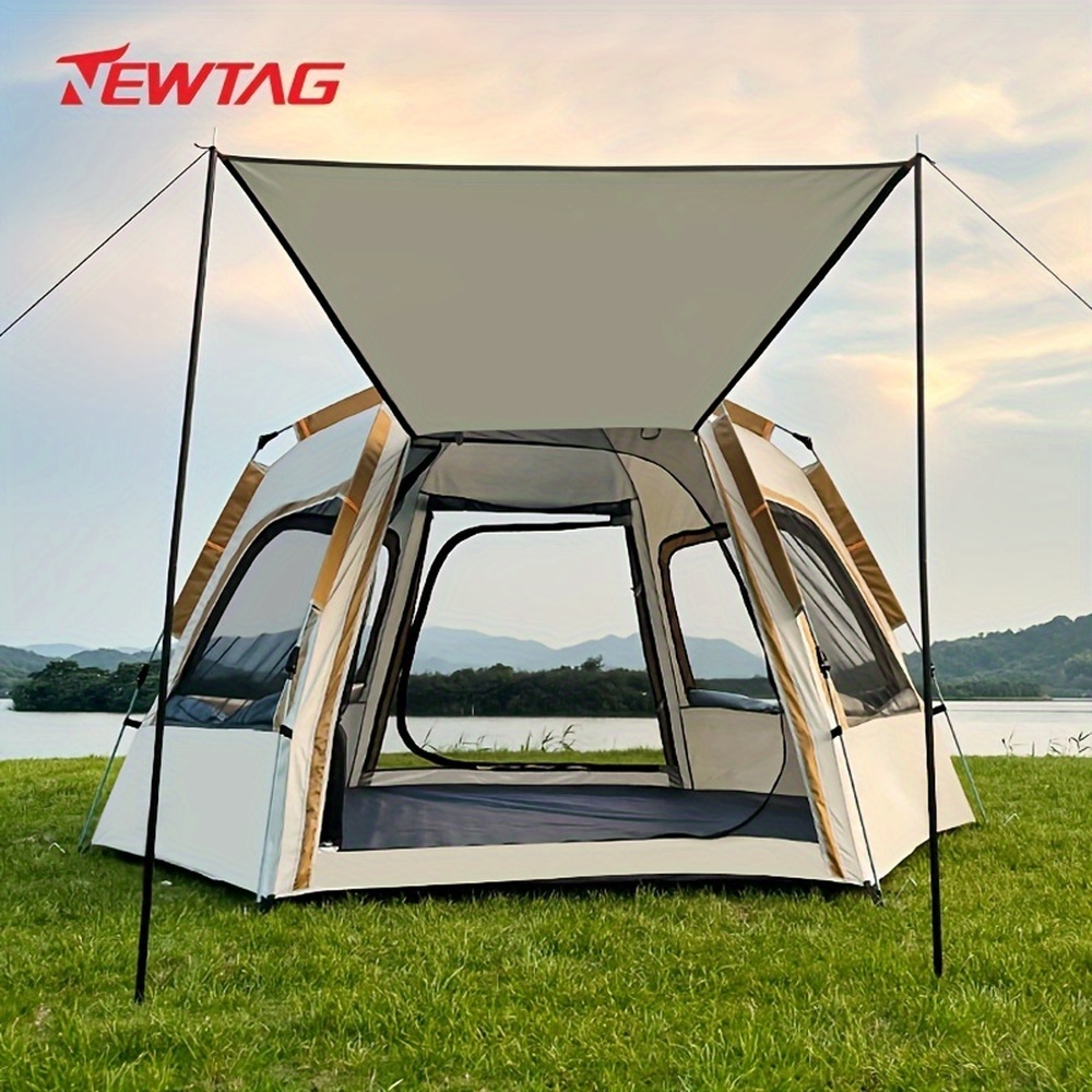 Tente champignon entièrement automatique, pliable, portable, ouverture  rapide, épaissie, étanche à la pluie, camping sur le terrain en plein air