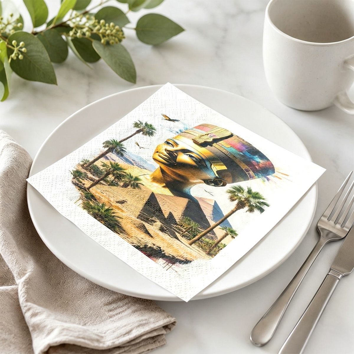 TEMU 20pcs Nefertiti Party Decorative Napkins, Suitable For Weddings, Baby Showers, Holidays, And Birthdays, Party Supplies For A Sense Of Ceremony