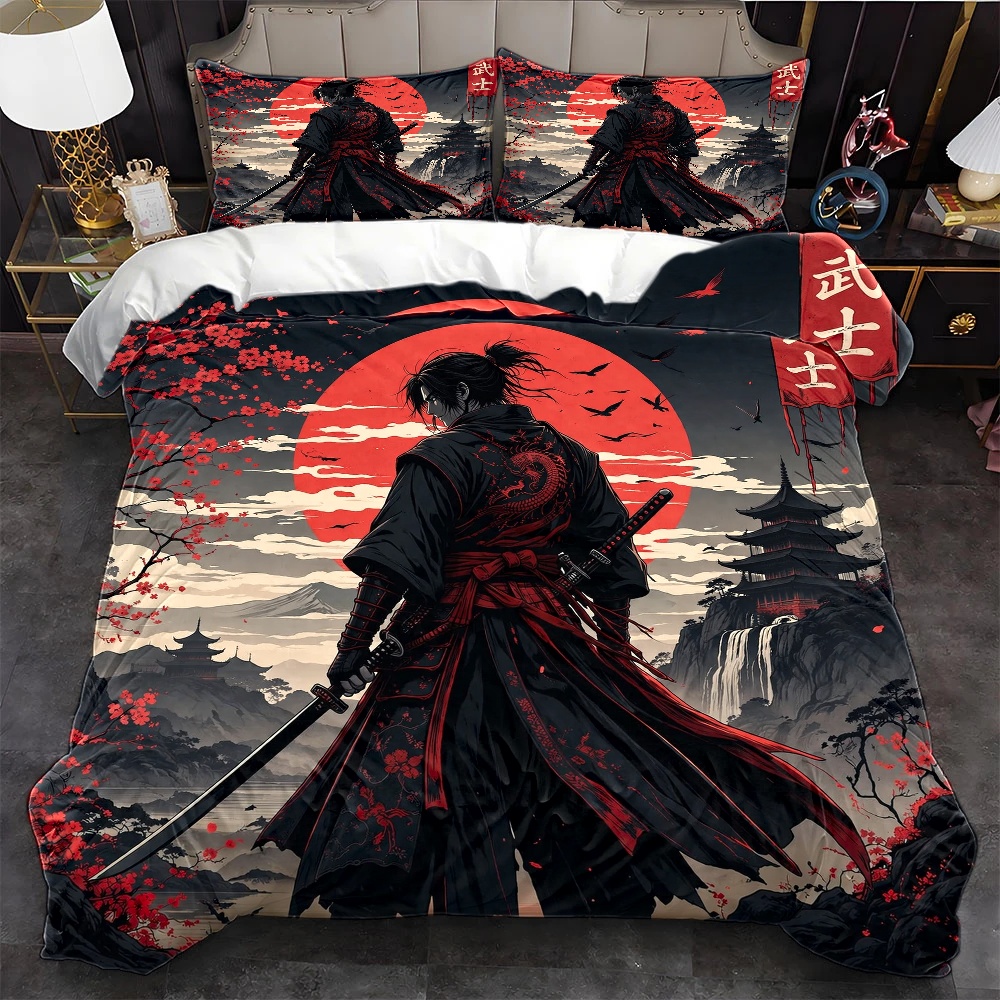 TEMU 2/3pcs Japanese Bedspread Queen Size Suitable For , Wafuu Duvet Cover & Pillowcases With Invisible Zipper Closure, Brushed Bed Sheets For Room