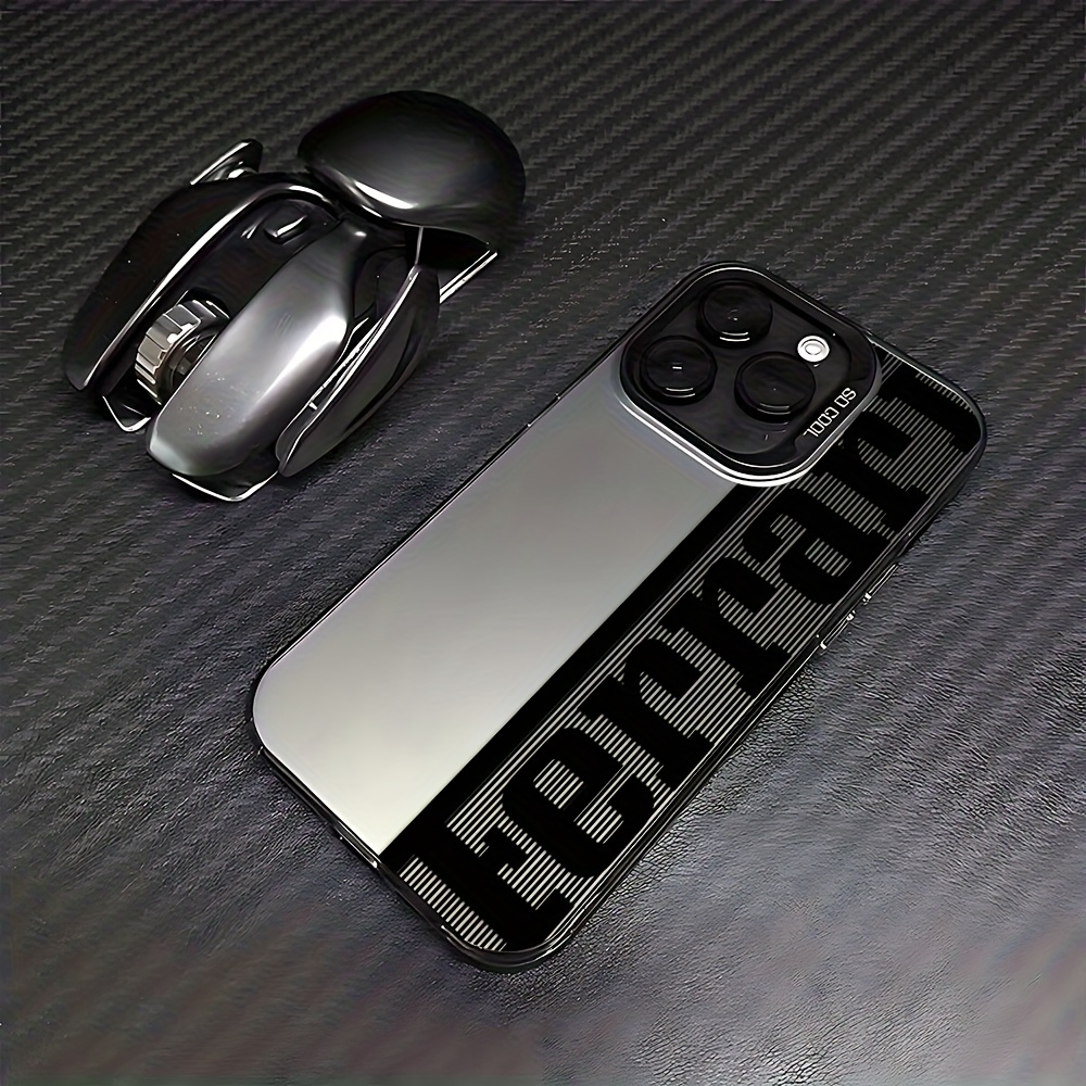 TEMU Phone Case: 1 X Fashionable And Cool Sports Car Logo Pattern Iridescent Silvery Phone Case, Suitable For Iphone