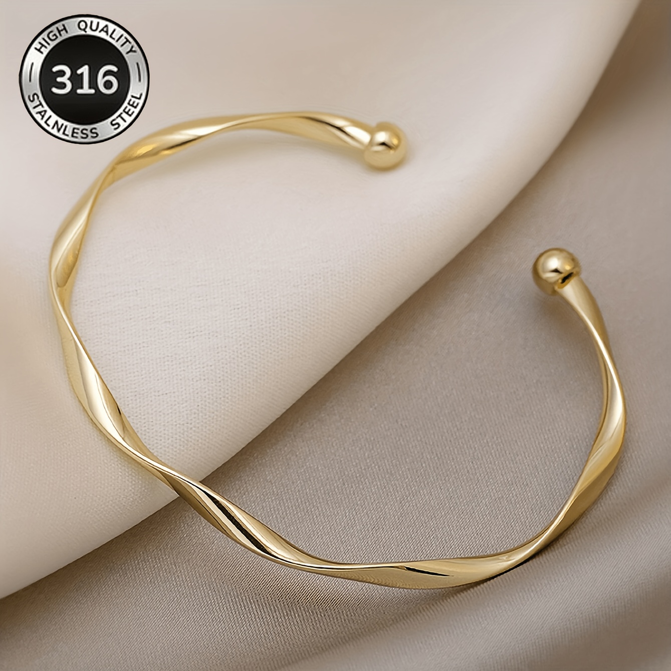 TEMU Pulsera Mobius de Acero Inoxidable 316 para Mujer, Estilo Ins, Diseño de , Fácil de Usar, Premium, Pulsera de Mejor , Diseño de Hilo Fácil,