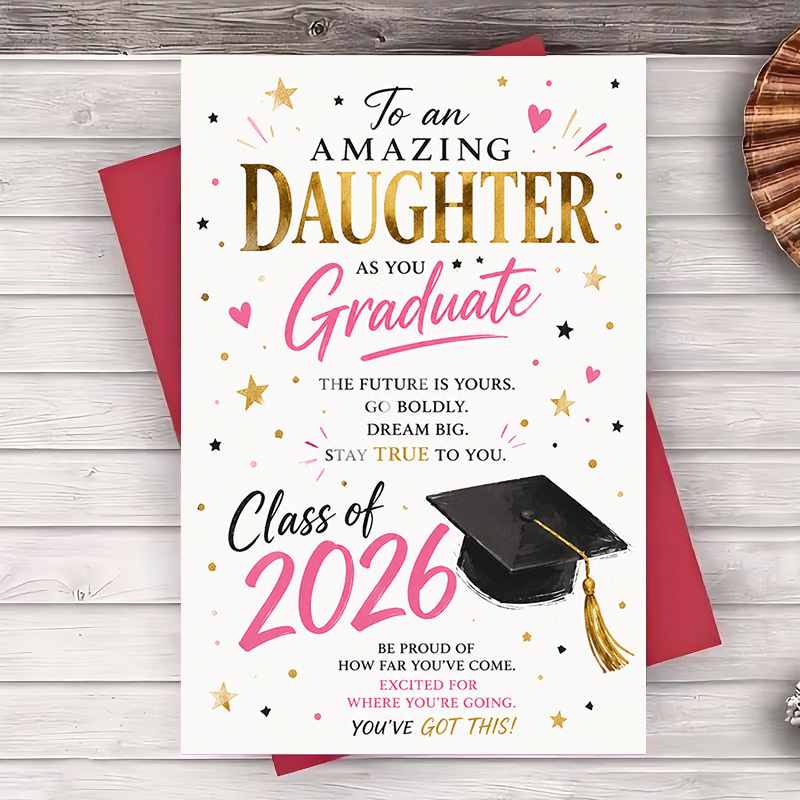 TEMU 1 Envelope And 1 Greeting Card Graduation Greeting Card For Daughter Class Of 2026 Inspirational Message For Academic And Future Success