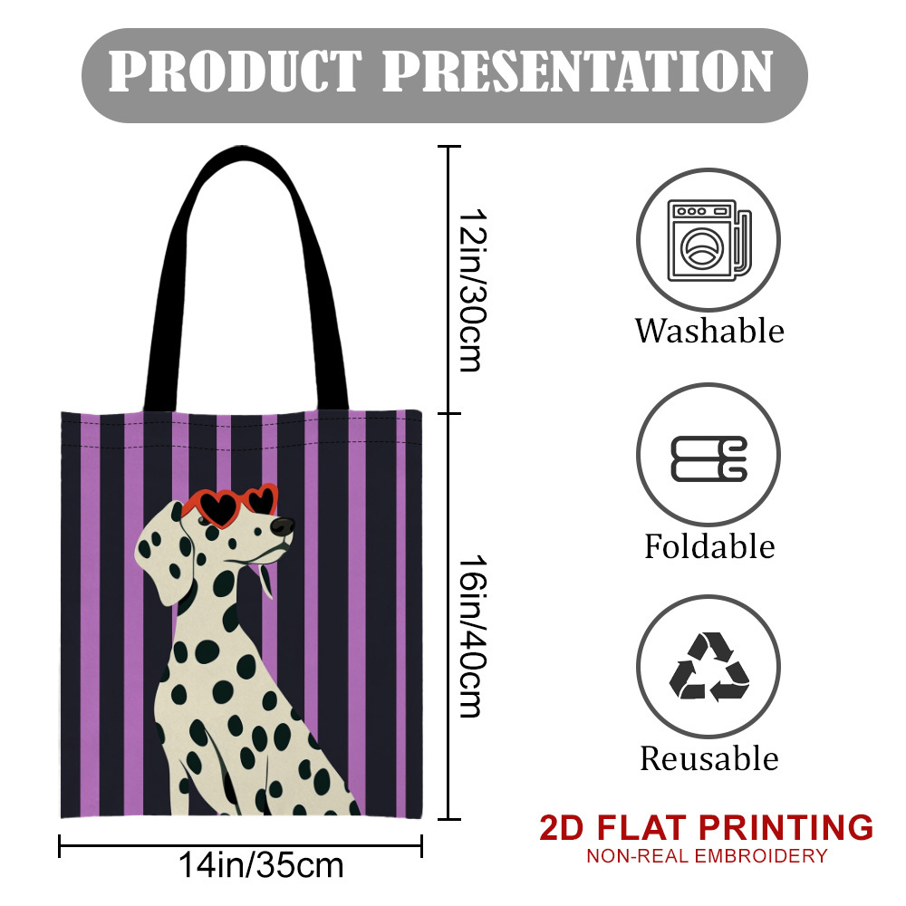 TEMU Bolso con estampado de perro con gafas de moda, impresión 2D, 1 pieza, ideal para por y reuniones informales, con correa de fija, práctico bolso