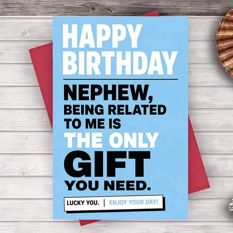 TEMU 1 Envelope And 1 Greeting Cardfunny Birthday Greeting Card For Nephew From Aunt Or Uncle Humorous Message For Birthday Celebration Gathering
