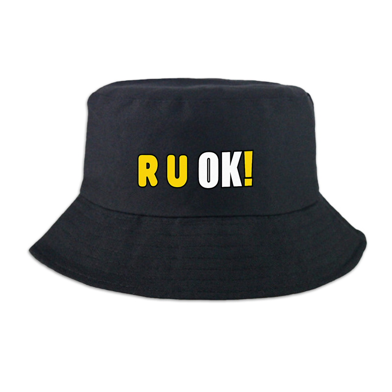 TEMU 1pc, "ru Ok" Printed Fisherman Hat, Ru Ok Couple Fisherman Hat, Suitable For Casual Wear, Holiday Gifts, Everyday Additions, Unisex, Fashionable