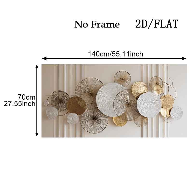 TEMU Peinture murale circulaire abstraite moderne et grande, 1 pièce, style minimaliste, style plat 2D, convient pour la décoration du salon, de , du