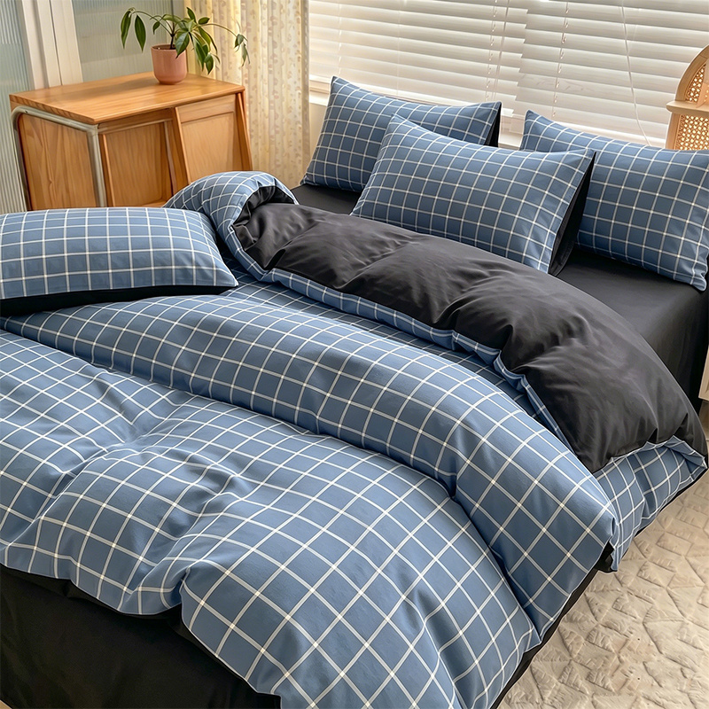 TEMU 2/3pcs Blue And White Checkered Duvet Cover Set, 1 Duvet Cover   1/2 Pillowcases, Pillow Inserts Not Included, Suitable For Hotels, Machine