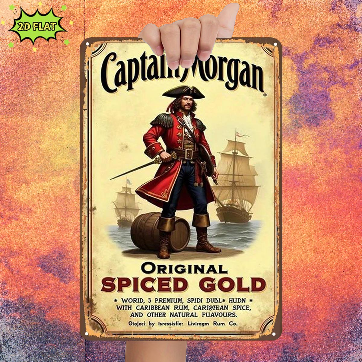 TEMU 2d Flat 1pc, Original Golden: A Of Rum, Spice, And Adventure, Metal Lron Sign, Size(8"x12"/20cm*30cm) Decorative