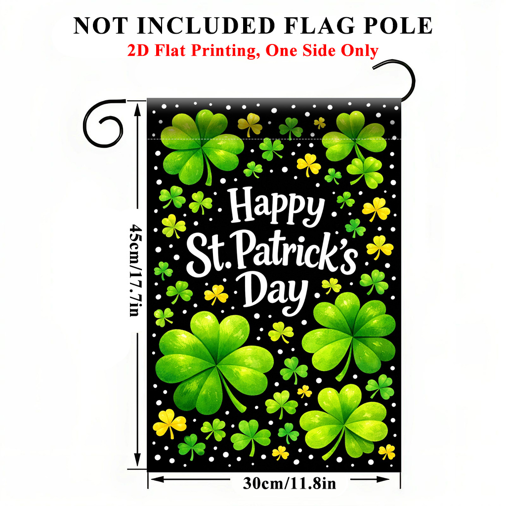 TEMU 2d Flat, 2d Flat Printing Garden Flag 1pc, Happy St Patricks Day Garden Flag - Single-sided Print, Durable Polyester Outdoor Decor For Home &