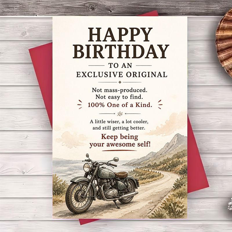 TEMU 1 Envelope And 1 Greeting Card Birthday Card For Him Style Greeting Card For Brother Friend Husband And