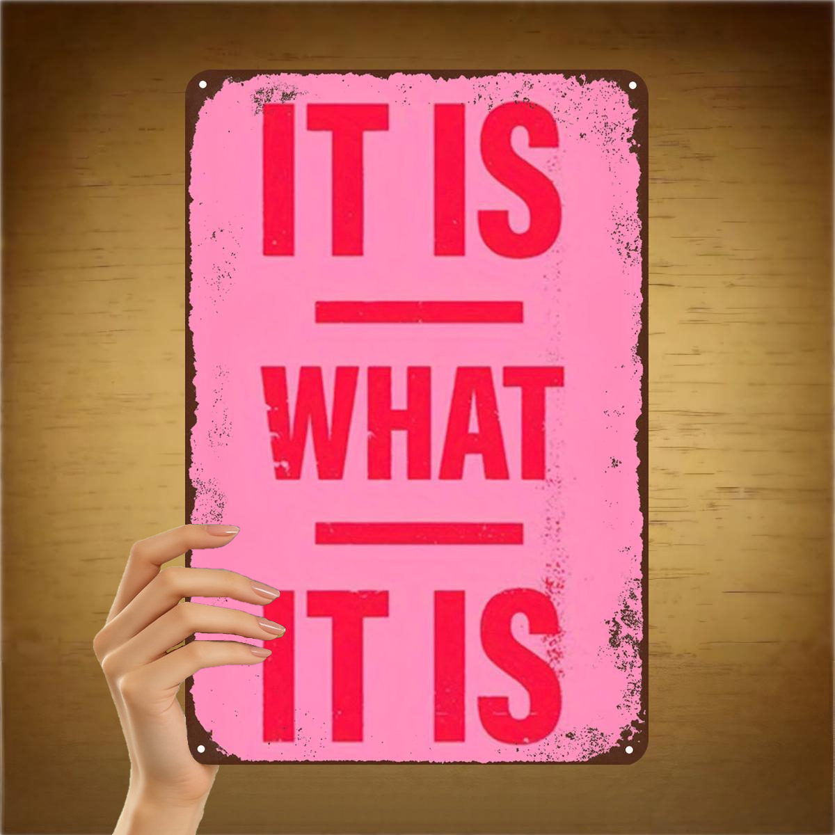 TEMU 2d Flat 1pc, " What " Metal Sign - Rustic Wall Art For Home Decor 8Ã12 Inch